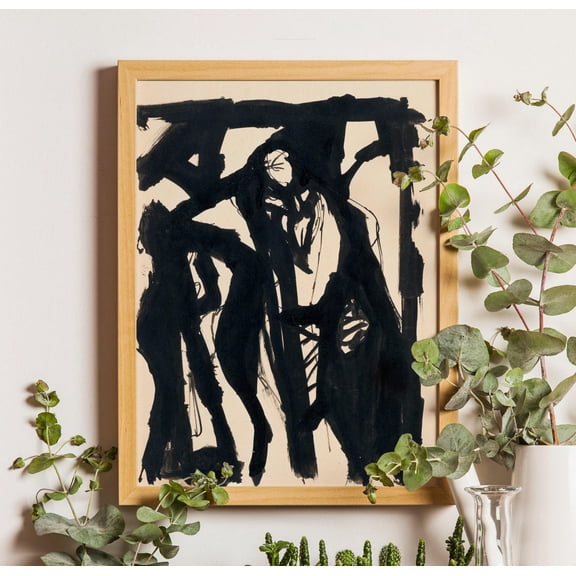 Figure Art Poster: Vintage Ink, Minimalist Line Wall Decor, Unframed Poster Size 24x36
