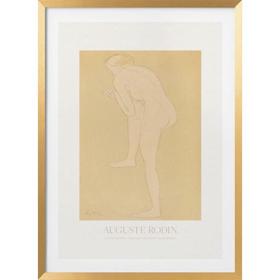 Figure Bending Forward With Right Knee Raised Framed Art Modern Wall Decor