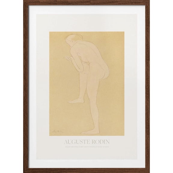 Figure Bending Forward With Right Knee Raised Framed Art Modern Wall Decor