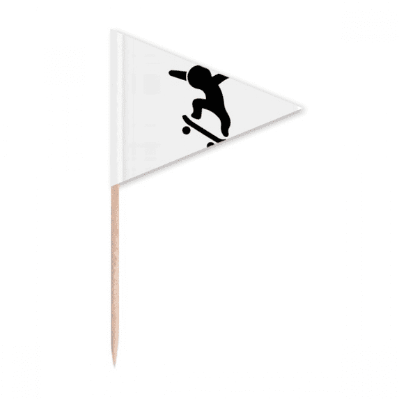 Figure Form Skateboarding Toothpick Triangle Cupcake Toppers Flag