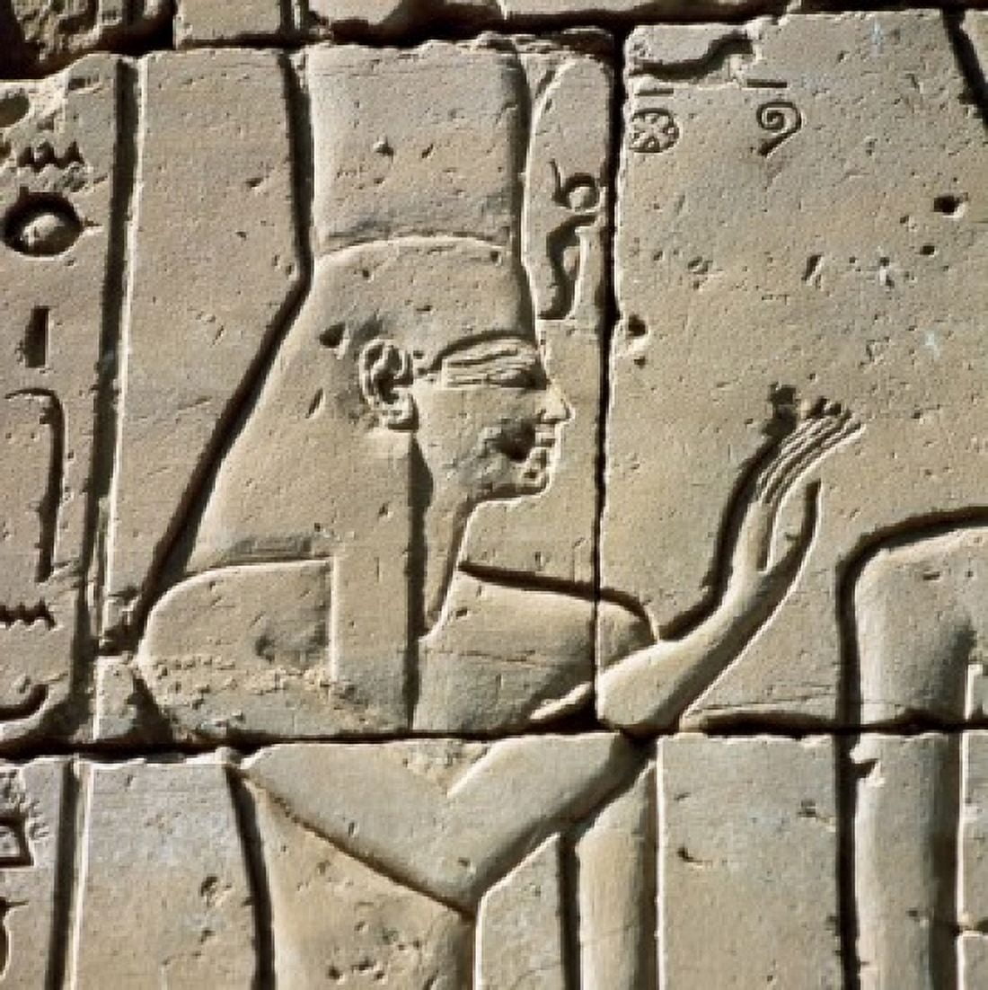 Figure Represented in Stone Wall Egyptian Art Canvas Art - (24 x 36)
