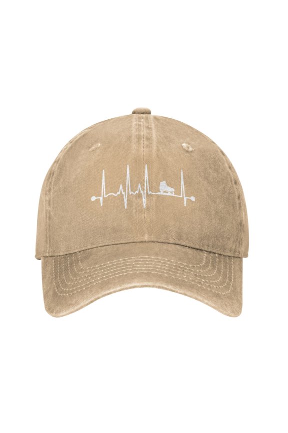 Figure Skater Heartbeat Ice Skating Adult Adjustable Classic Washed Casquette Cap Hat Baseball Cap For Man For Woman