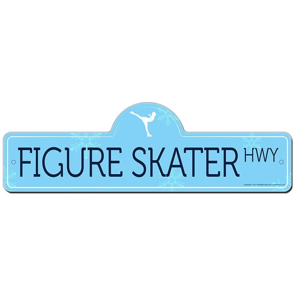 Figure Skater Street Sign | Indoor/Outdoor | Funny Home Decor for Garages, Living Rooms, Bedroom, Offices | SignMission personalized gift