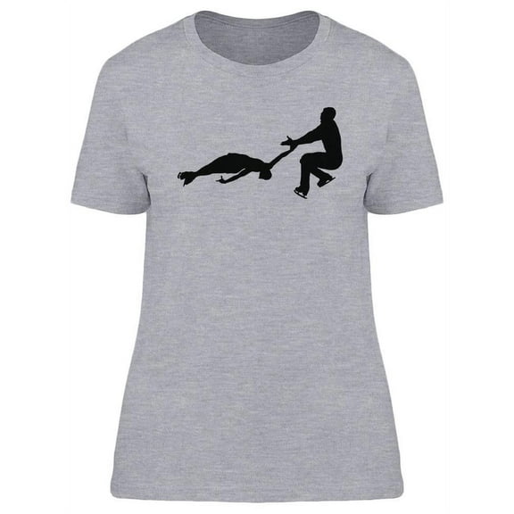 Figure Skaters Silhouette T-Shirt Women -Image by Shutterstock, Female Large