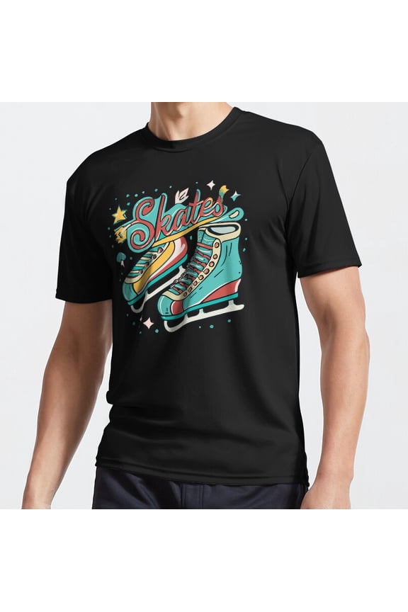 Figure Skating Active Winter Rink Athlete Performance Motion Style Unisex T-Shirt, up to Size 5XL