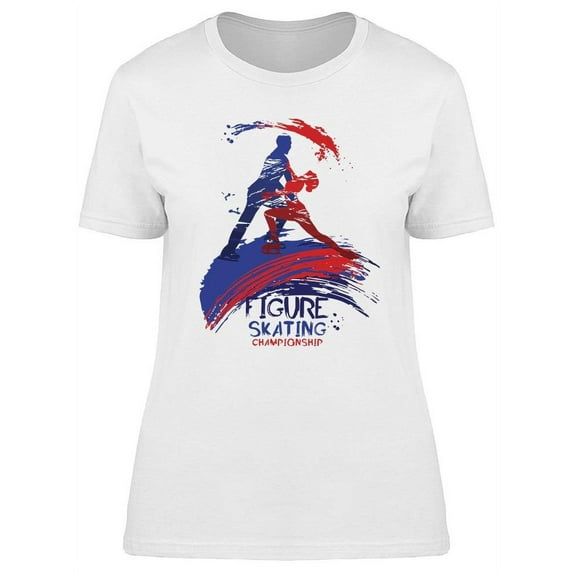 Figure Skating Championship Art T-Shirt Women -Image by Shutterstock, Female Medium