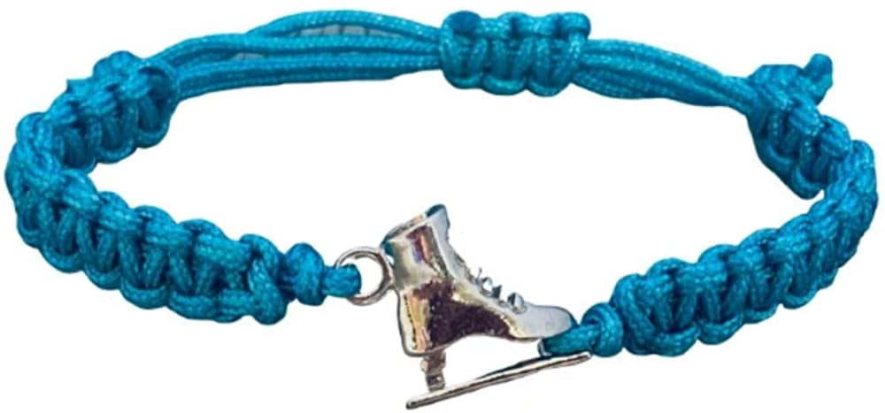 Figure Skating Charm Bracelet, Unisex Ice Skating Jewelry, Adjustable Skate  Bracelet, Figure Skater Gift (Hot Pink) 