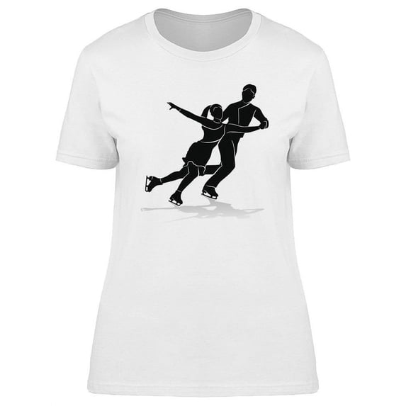Figure Skating Couple Silhouette T-Shirt Women -Image by Shutterstock, Female Medium