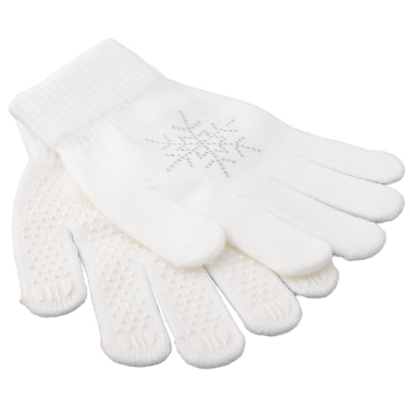 Figure Skating Gloves Skating Gloves Non-Slip Winter Warm Stretch Glove Children White L