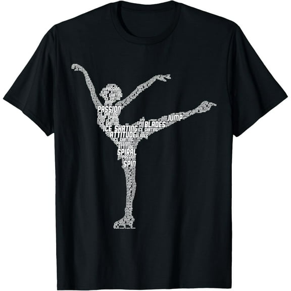Figure Skating Ice Skates Girls Ladies T-Shirt