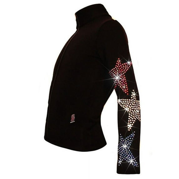 Figure Skating Jacket - "Stars Trio" rhinestones applique