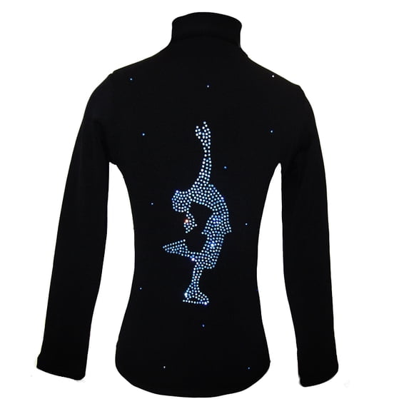 Figure Skating Jacket by Ice Fire - Blue crystals Layback applique