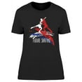 thumbnail image 1 of Figure Skating Silhouette T-Shirt Women -Image by Shutterstock, Female XX-Large, 1 of 2
