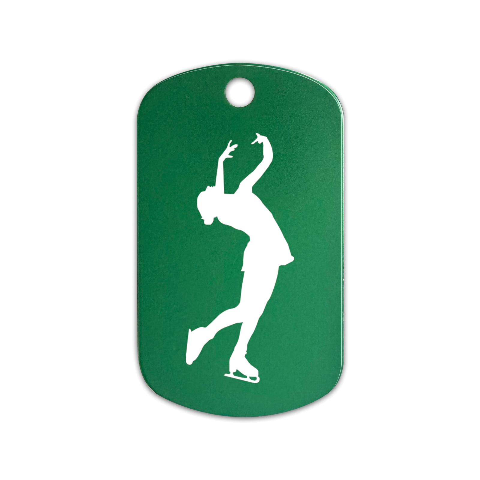 Dog Ice Rink Sign Figure Skating V4 GI Dog Tag Aluminum Keychain ice skating #2 - Green ...