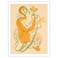 thumbnail image 1 of Figure Woman with Flowers - From an Original Watercolor Painting c.1940 - Fine Art Matte Paper Print (Unframed) 20x26in, 1 of 4