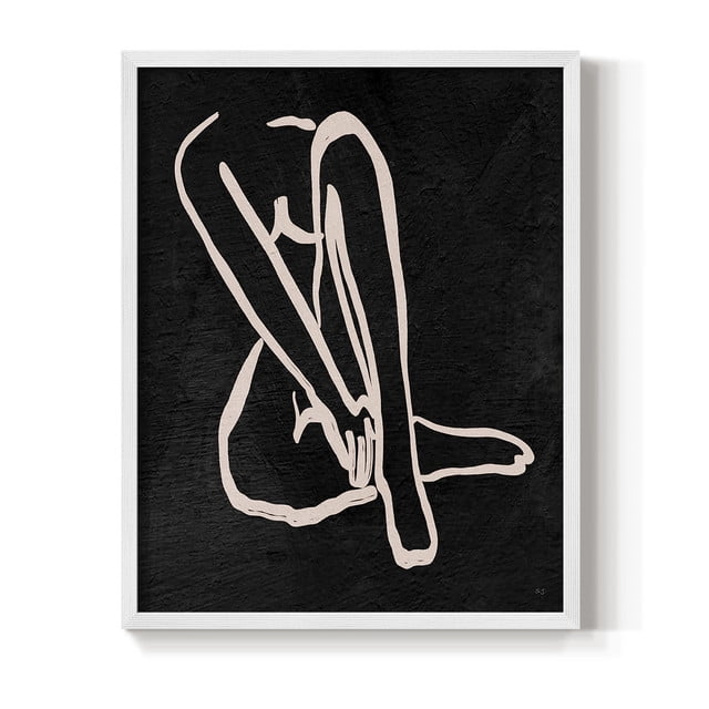 Figure in Dark I in Paper Solid Wood 11 x 14 Framed Print