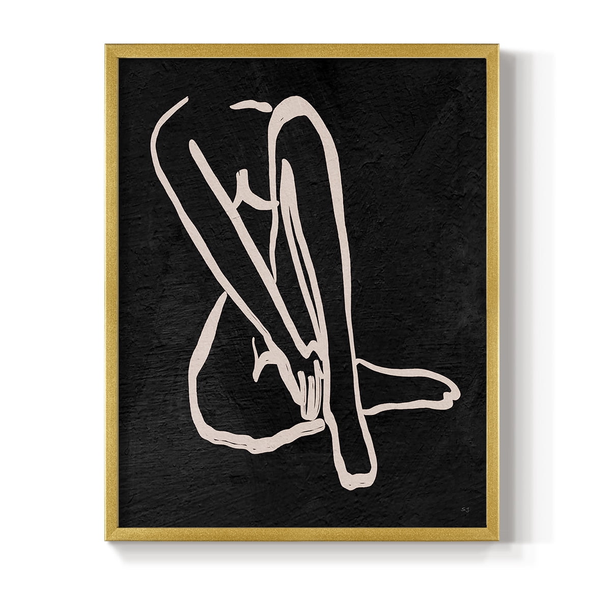 Figure in Dark I in Paper Solid Wood 11 x 14 Framed Print