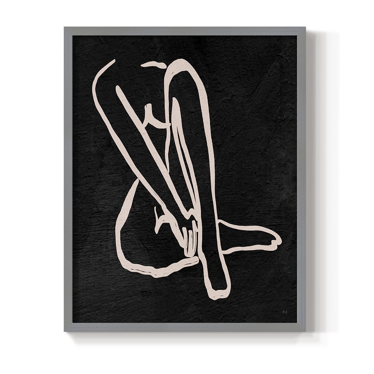 Figure in Dark I in Paper Solid Wood 16 x 20 Framed Print