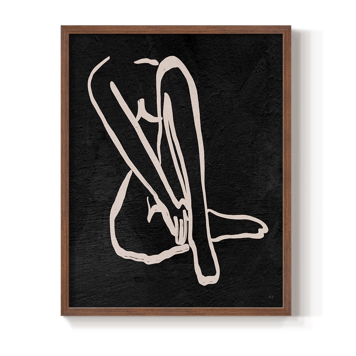 Figure in Dark I in Paper Solid Wood 8 x 10 Framed Print