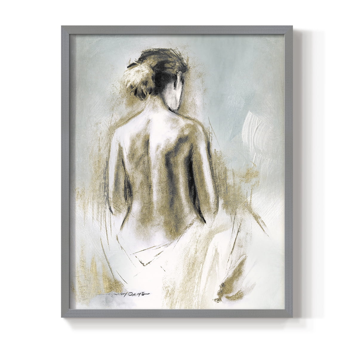 Figure in Golden Light I in Paper Solid Wood 11 x 14 Framed Print