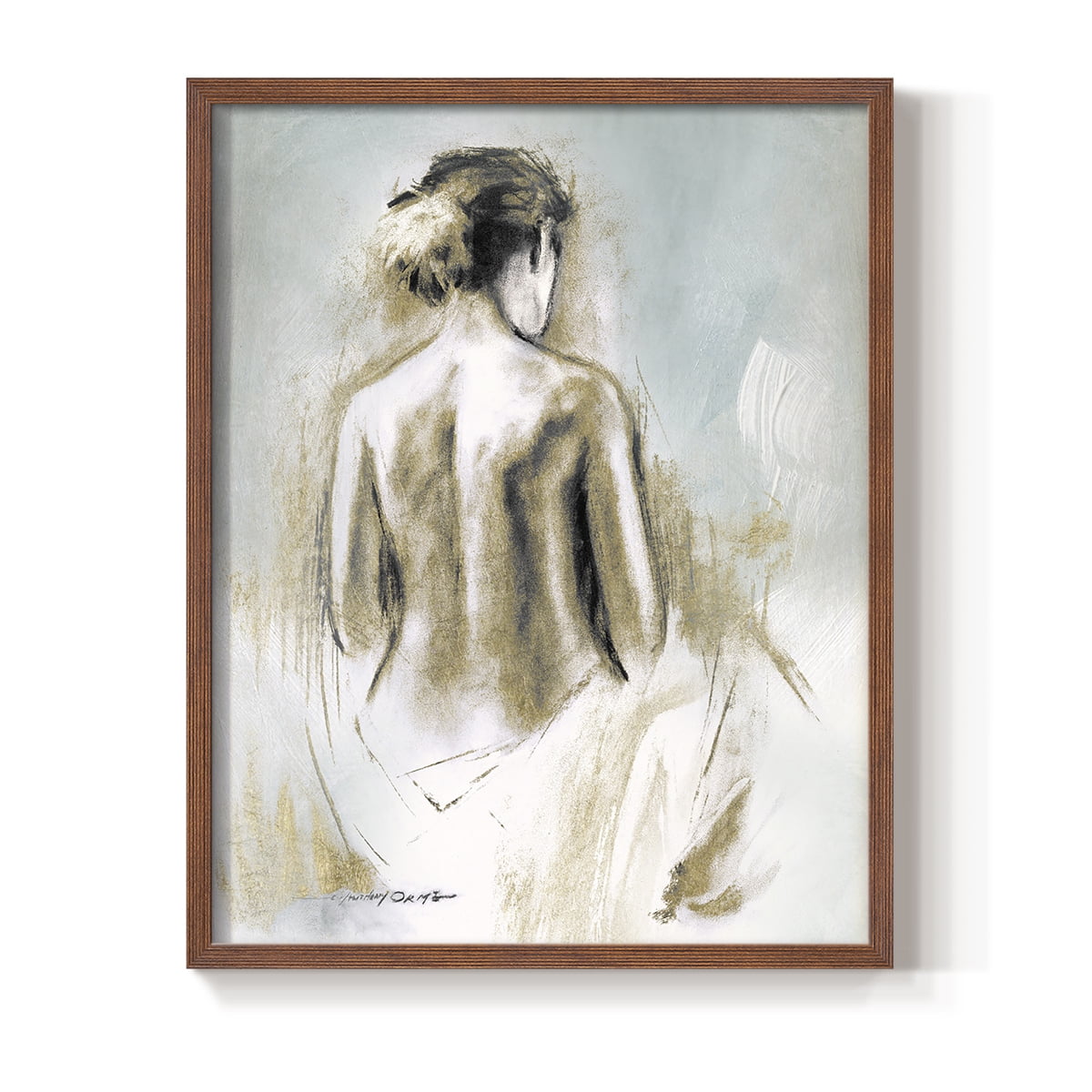 Figure in Golden Light I in Paper Solid Wood 11 x 14 Framed Print