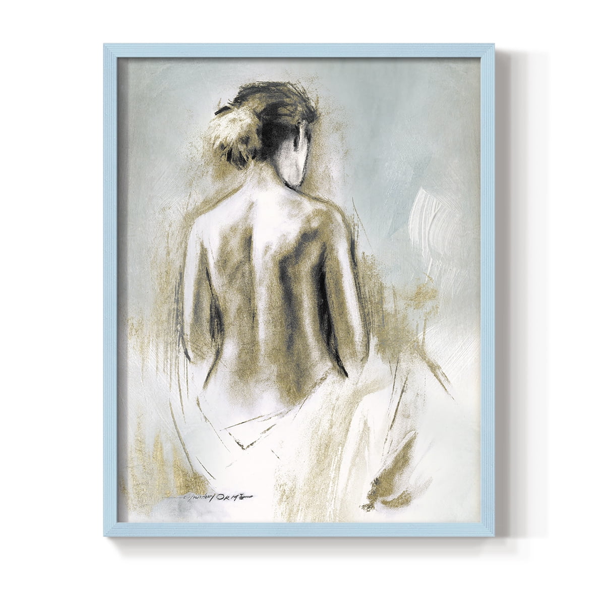 Figure in Golden Light I in Paper Solid Wood 8 x 10 Framed Print