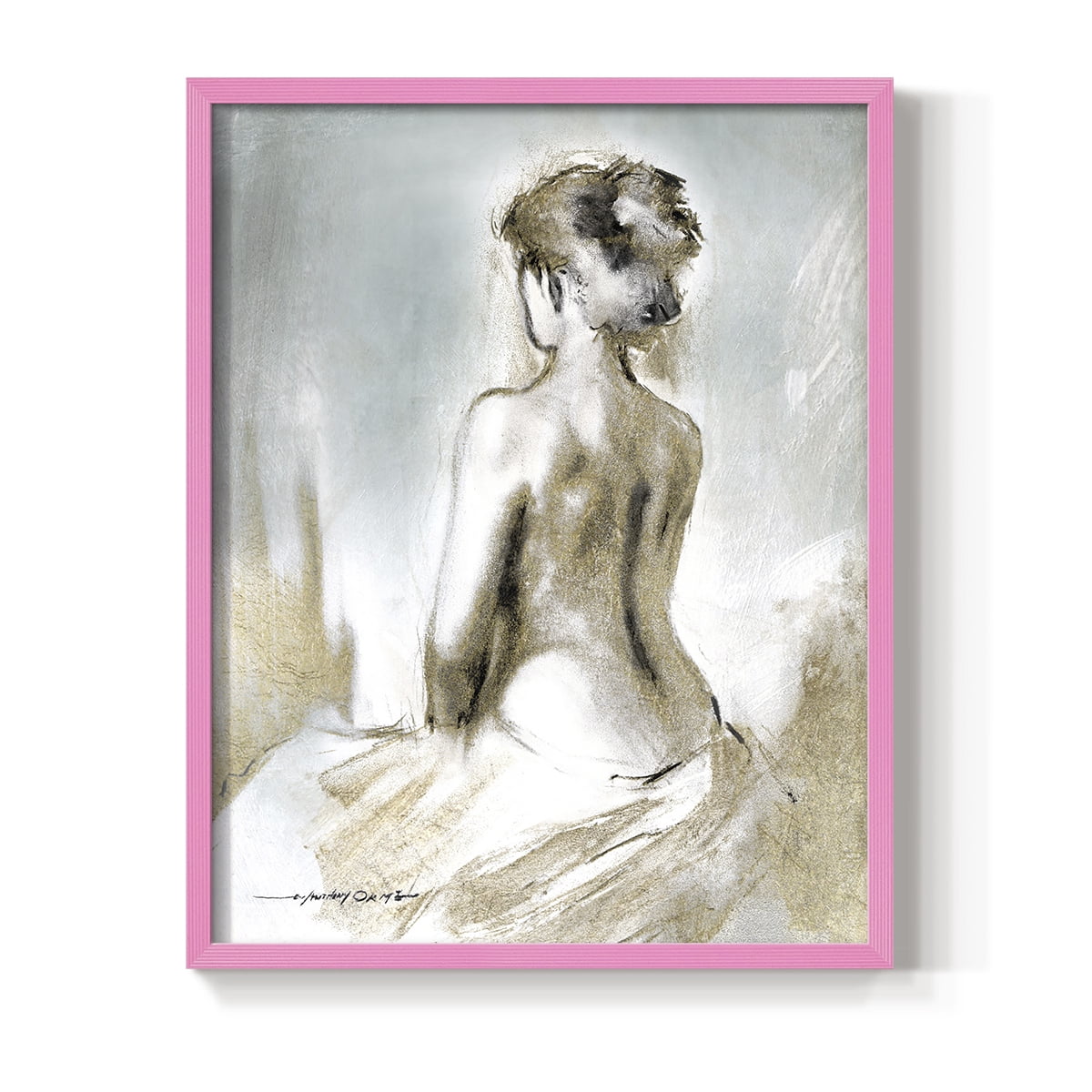 Figure in Golden Light II in Paper Solid Wood 11 x 14 Framed Print