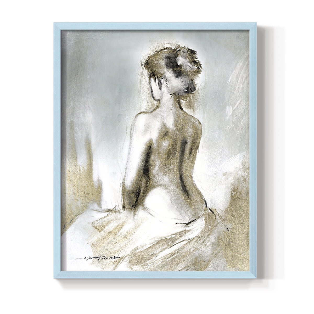 Figure in Golden Light II in Paper Solid Wood 11 x 14 Framed Print