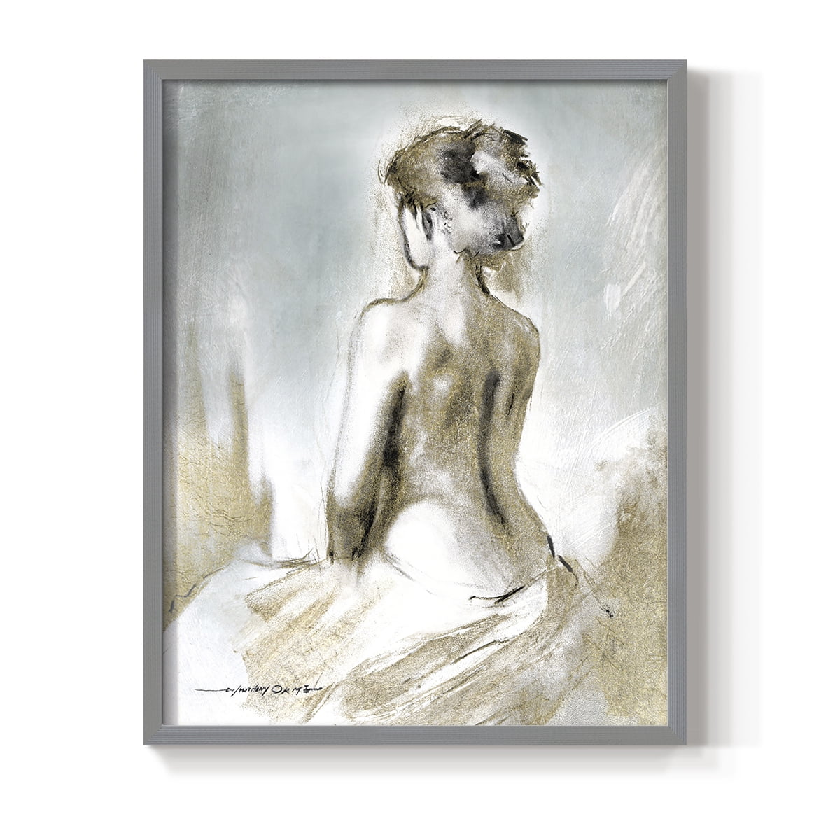 Figure in Golden Light II in Paper Solid Wood 16 x 20 Framed Print