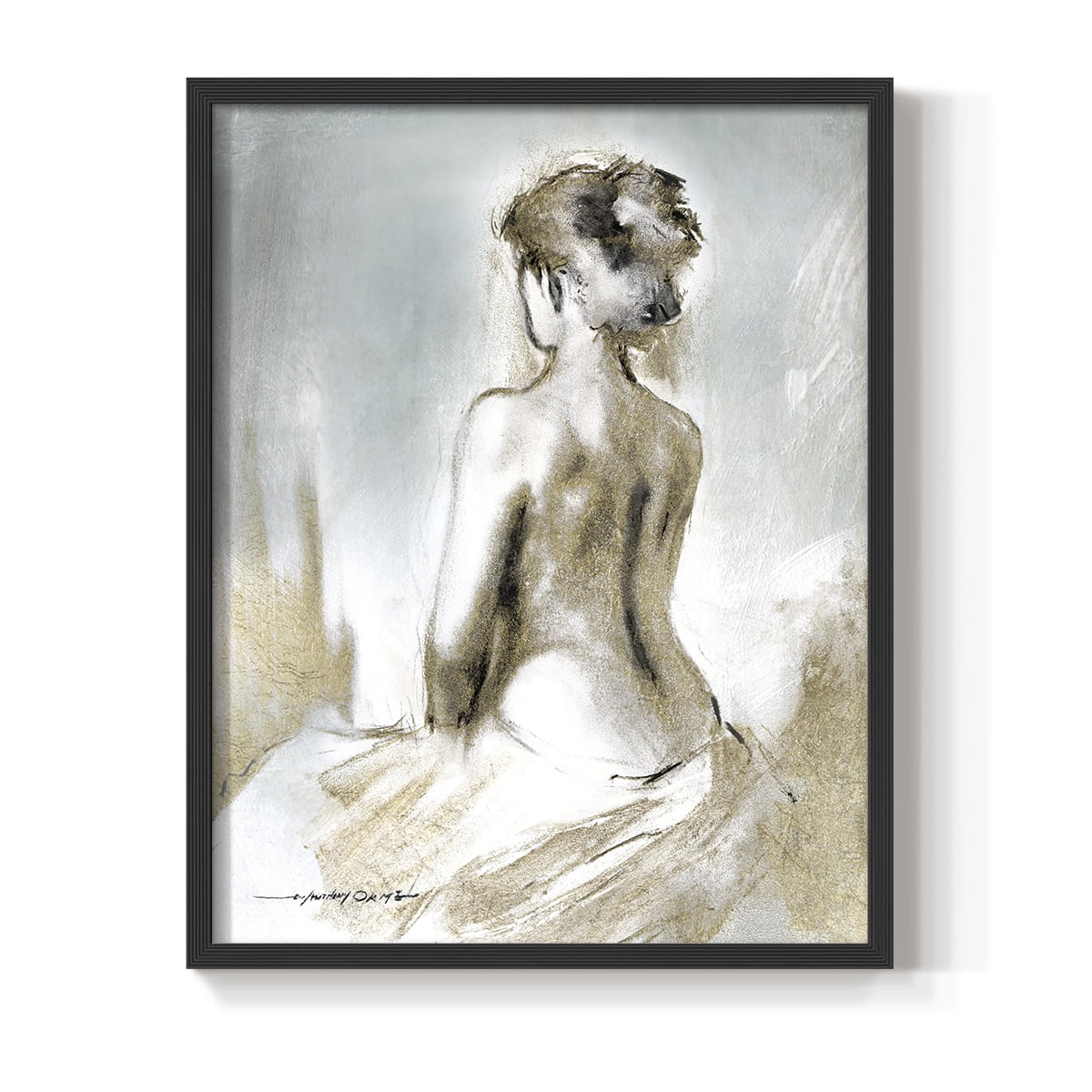 Figure in Golden Light II in Paper Solid Wood 22 x 28 Framed Print