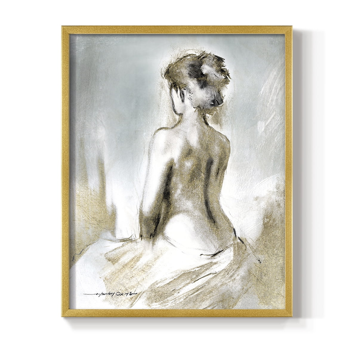 Figure in Golden Light II in Paper Solid Wood 8 x 10 Framed Print