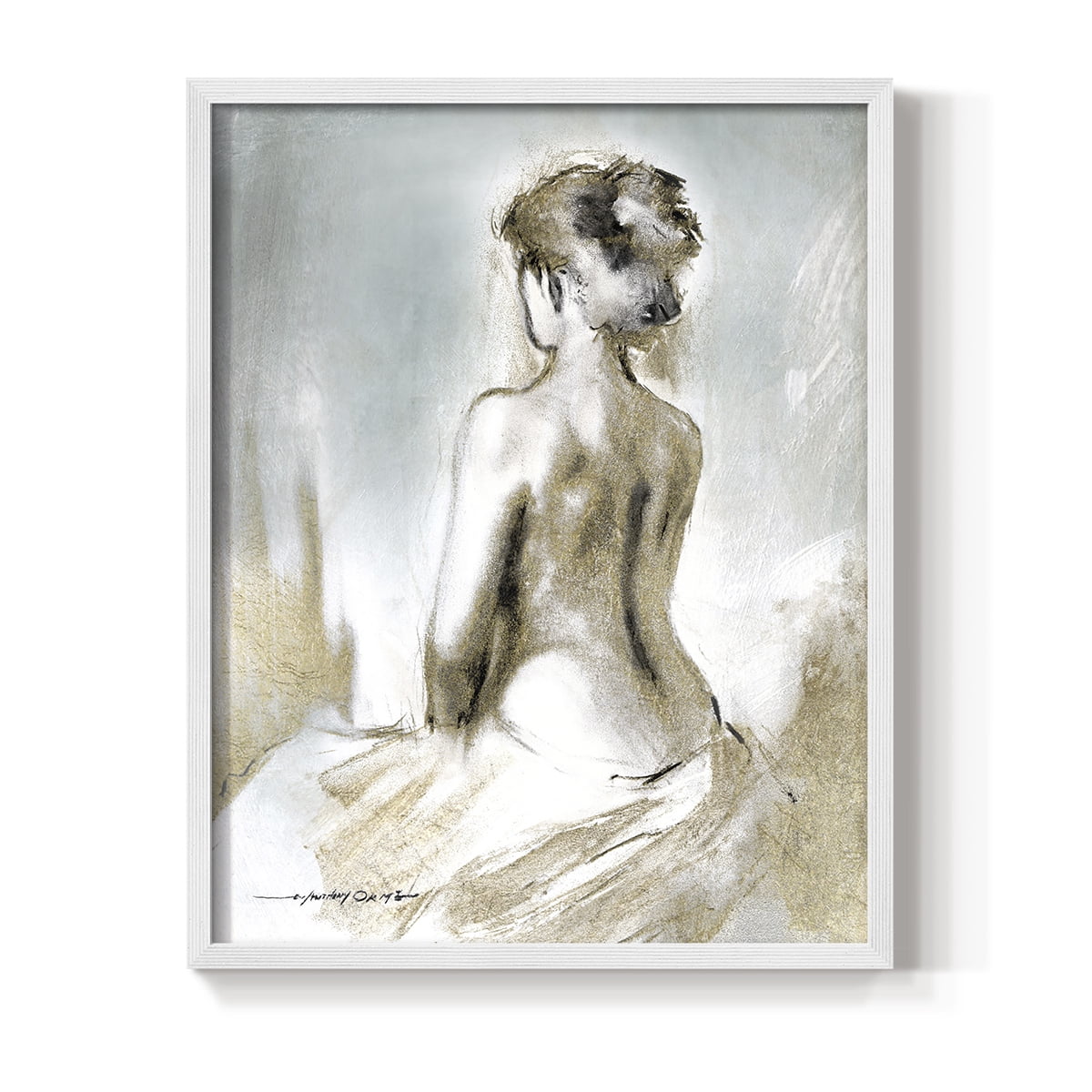 Figure in Golden Light II in Paper Solid Wood 8 x 10 Framed Print