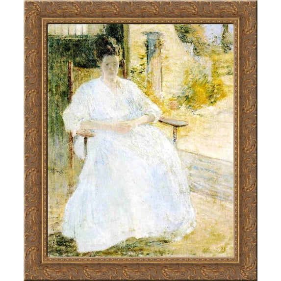 Figure in a Landscape 24x20 Gold Ornate Wood Framed Canvas Art by John Henry Twachtman
