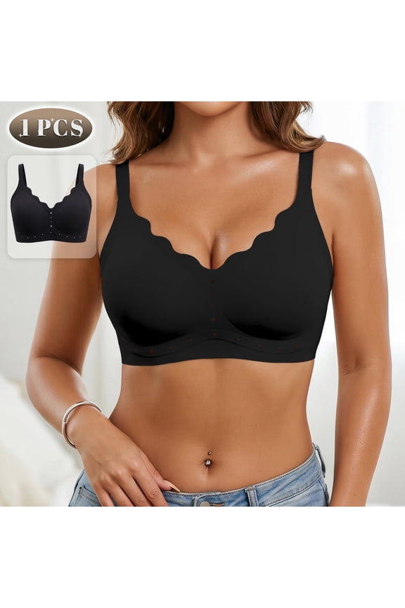 Women Seamless Jelly Support Bra Wireless Breathable Comfort Back Smoothing Bra S-XXL