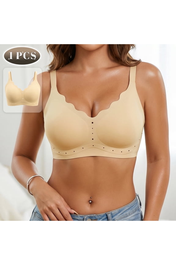 Women Seamless Jelly Support Bra Wireless Breathable Comfort Back Smoothing Bra S-XXL