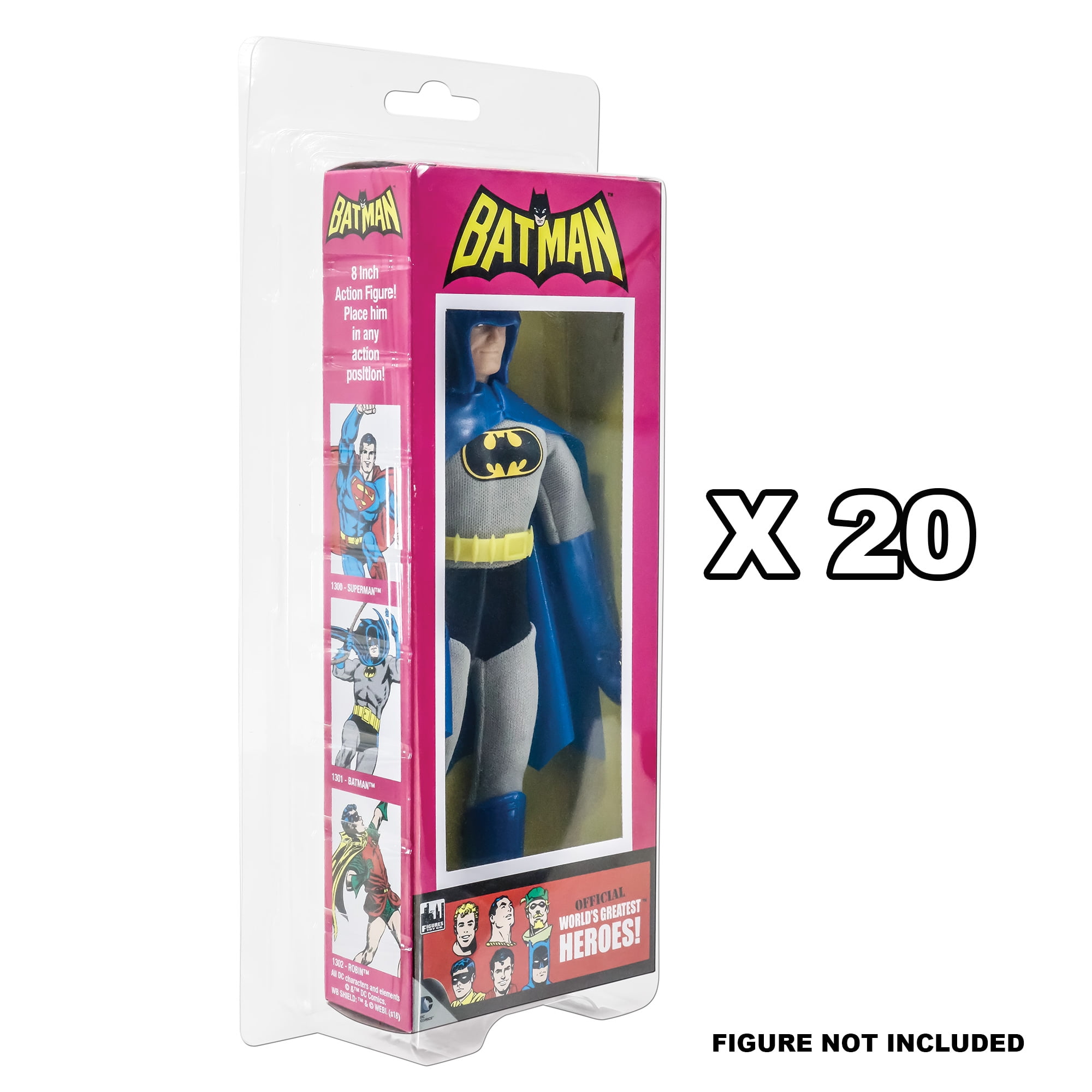 Figures Toy Company Set of 20 Clamshell Protective Cases for FTC or Mego DC Comics Boxed 8 Inch Figures
