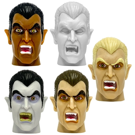 Figures Toy Company Set of 5 Male Vampire Heads for 8 Inch Type S Retro Action Figures