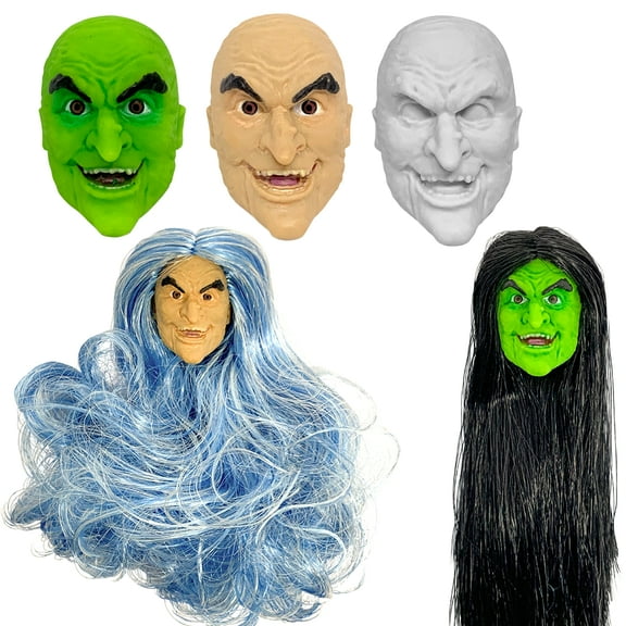 Figures Toy Company Set of 5 Witch Heads for 8 Inch Type S Female Retro Action Figures