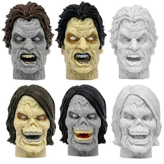 Figures Toy Company Set of 6 Male Zombie Heads for 8 Inch Type S Retro Action Figures