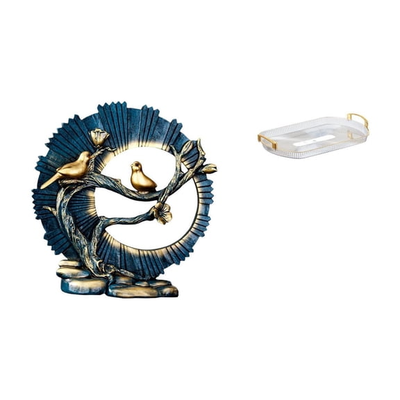 Figurine Craft Statue Organizer Rectangle Serving Tray Resin Construction Couples Decor for Home Office Wedding Spaces