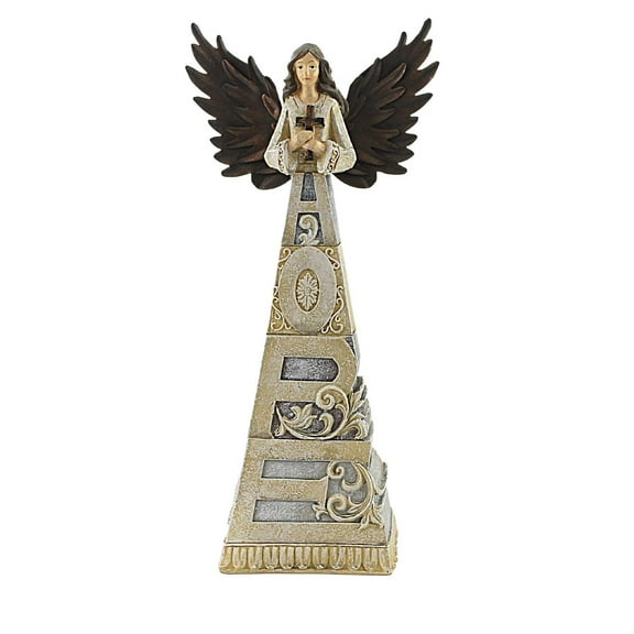 Figurine Crossword Hope Angel Polyresin Cross Wings Blessed 12970
