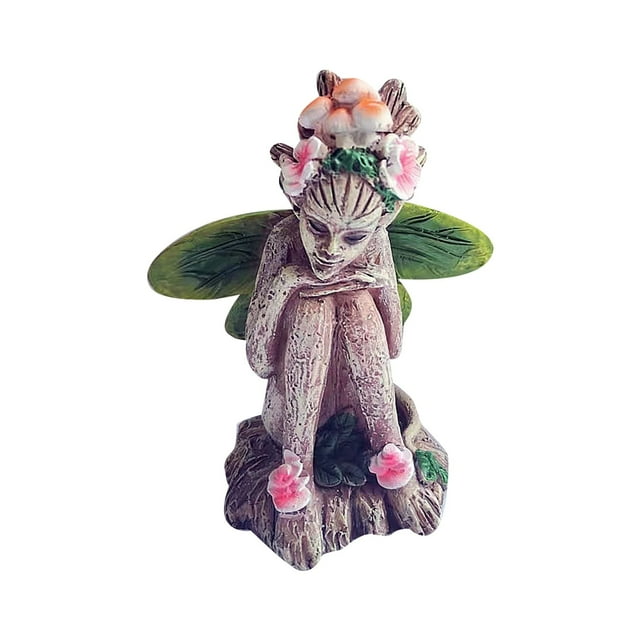 Figurine Fairy Tree Unique Decor Outdoor/Indoor Fairy Sitting Art