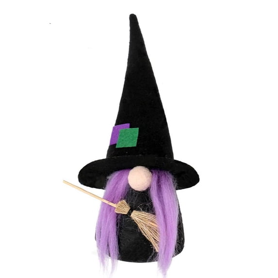 Figurine Halloween Witch Plush Black Accent Tabletop Display for Tiered Tray Decor Halloween Home and Party Decorations