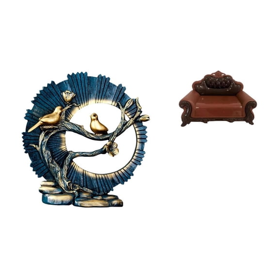 Figurine Knick Knack Miniature Sofa Chair Resin Construction Decorative for Bookshelf Office Desk