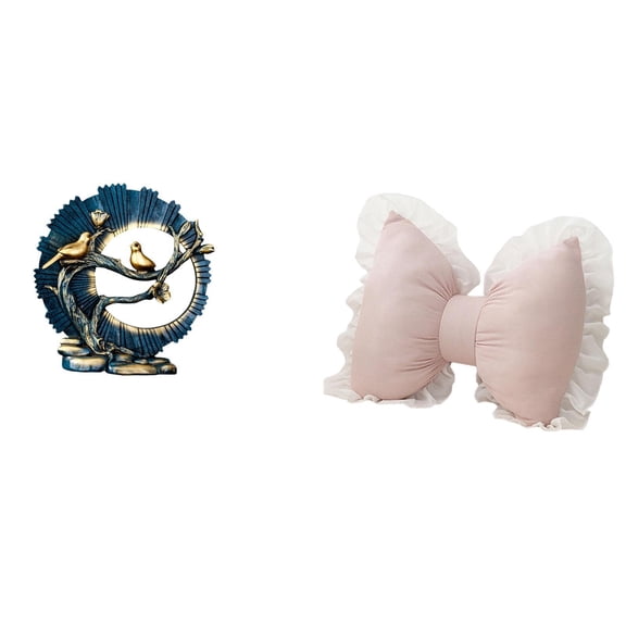 Figurine Knick Knack Ornament Decorative Resin Craft Soft PP Cushion Set for Living Room Bedroom Office