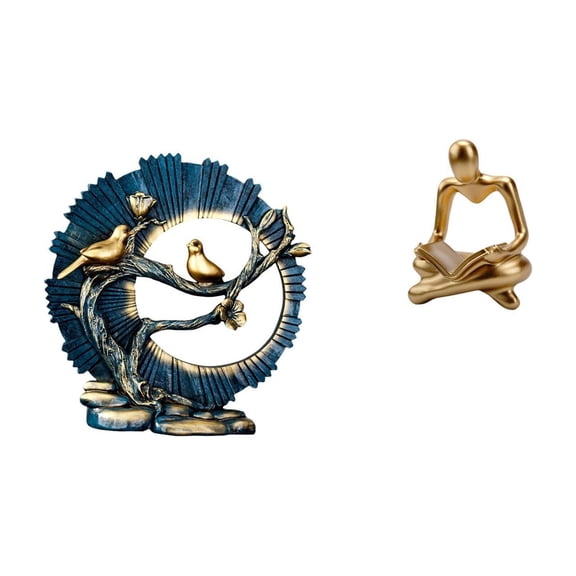 Figurine Knick Knack Sculpture Resin Craft Abstract Thinker Design for Living Room Office Bedroom Gift Lovers