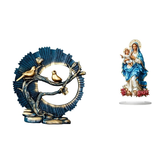 Figurine Knick Knack Sculpture Table Sign Acrylic Resin Material for Bookshelf Living Room Desk Decor Lovers