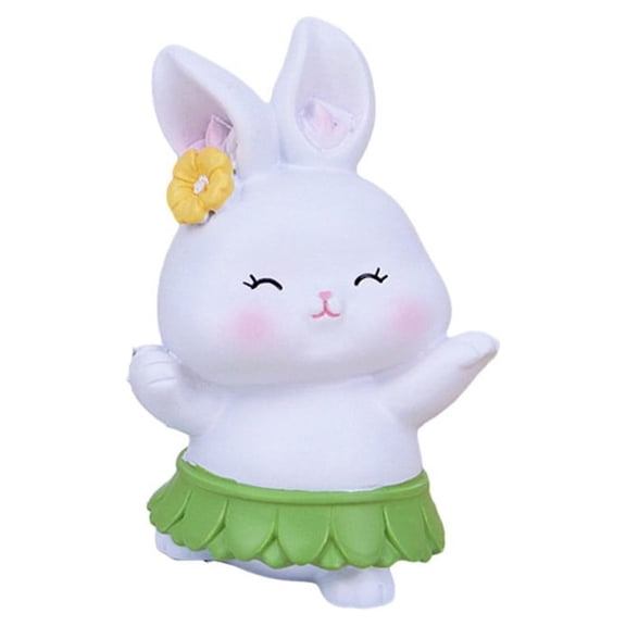 Figurine Miniature Cute Rabbit Micro Landscape Ornaments For Home Decorations Cute Dancing RabbitCar Ornaments Decoration Crafts