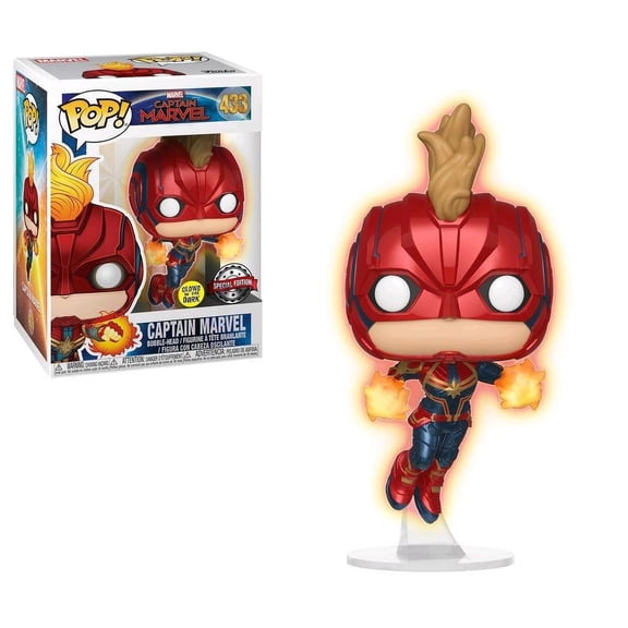 Funko POP Marvel Captain Marvel 433 Glow in the Dark Bobble Head Figure