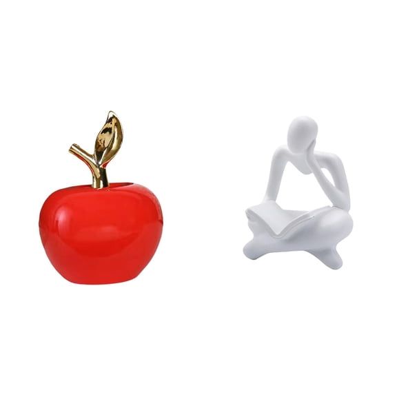 Figurine Sculpture Statue Unique Ceramic Build for Creative Abstract Reader Shape in Study Room Shelf Display